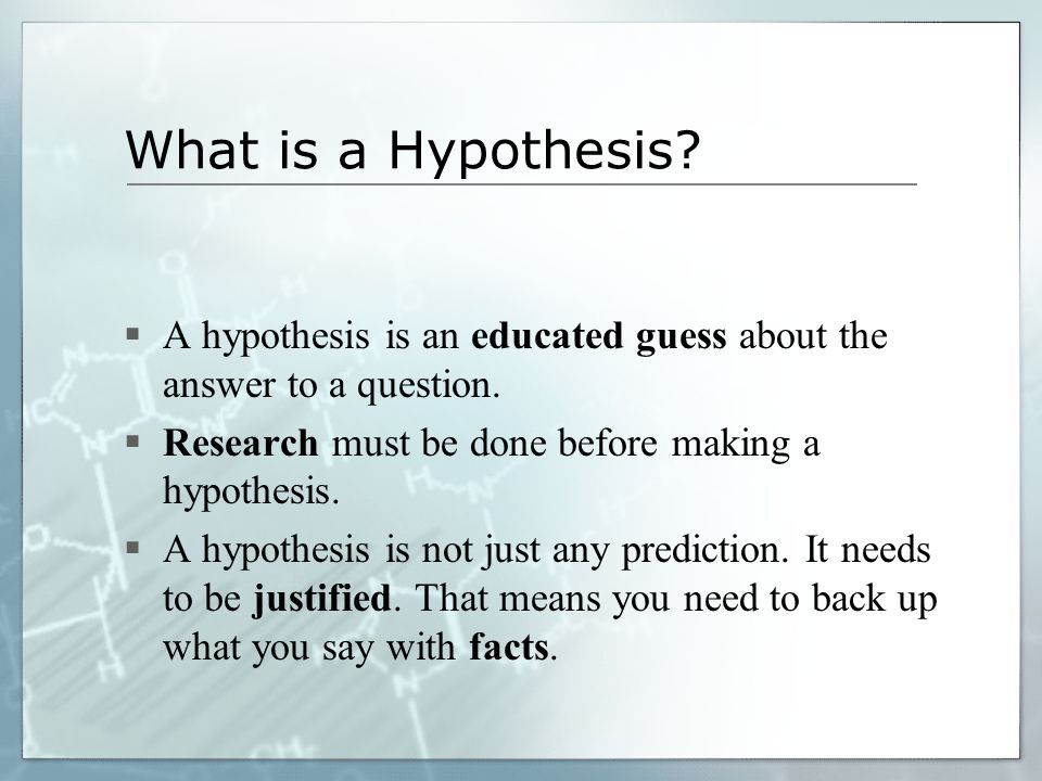how do you write a hypothesis question